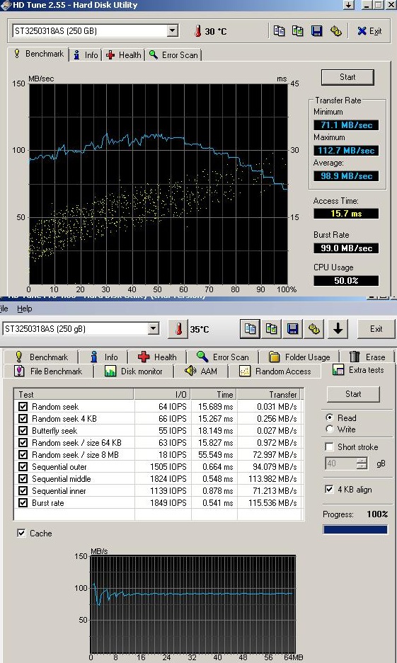 HD Tune Diagramm
