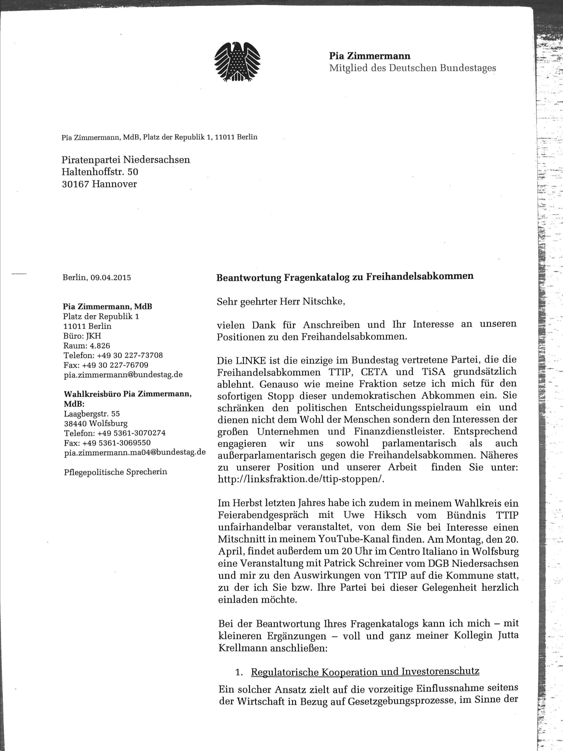 Fragen an Bundestagsabgeordnete zu TTIP und CETA