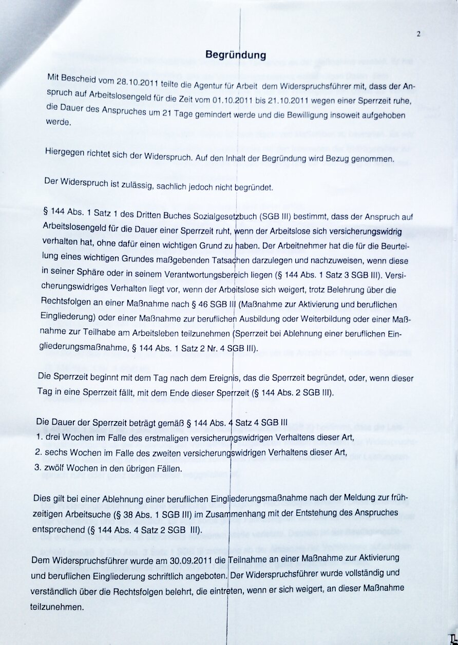 Widerspruch gegen Bewilliguns in vollen Umfang entsprochen