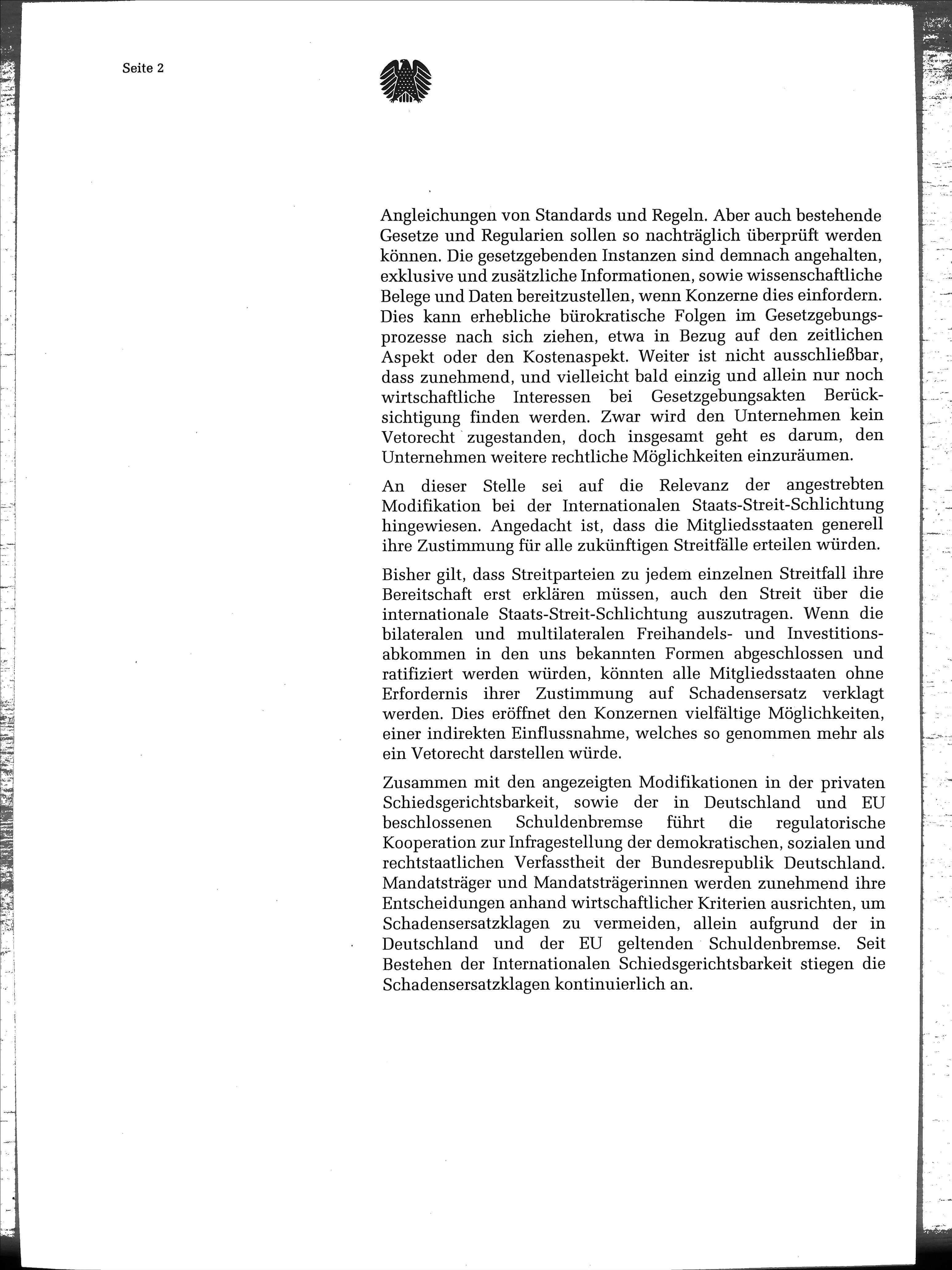 Antwort an die Piratenpartei zu TTIP vom Mitglied des Deutschen Bundestages Die Linke